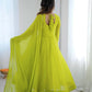 Flowy Georgette Gown Set for Festive and Wedding Occasions