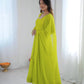 Flowy Georgette Gown Set for Festive and Wedding Occasions