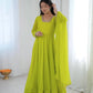Flowy Georgette Gown Set for Festive and Wedding Occasions
