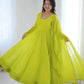 Flowy Georgette Gown Set for Festive and Wedding Occasions