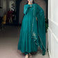 Foil Work Marble Anarkali Dress Set with Dupatta