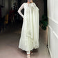 Foil Work Marble Anarkali Dress Set with Dupatta