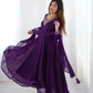 Fox Georgette Anarkali Set with Embroidery, Beads & Jari Work Dupatta