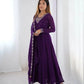 Fox Georgette Anarkali Set with Embroidery, Beads & Jari Work Dupatta