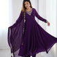 Fox Georgette Anarkali Set with Embroidery, Beads & Jari Work Dupatta