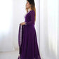 Fox Georgette Anarkali Set with Embroidery, Beads & Jari Work Dupatta