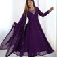 Fox Georgette Anarkali Set with Embroidery, Beads & Jari Work Dupatta