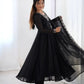 Fox Georgette Anarkali Set with Embroidery, Beads & Jari Work Dupatta