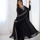 Fox Georgette Anarkali Set with Embroidery, Beads & Jari Work Dupatta