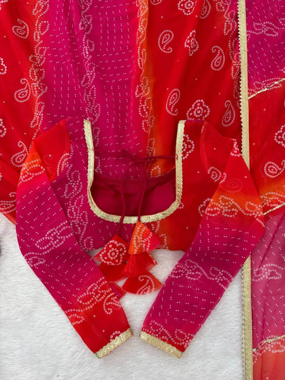 Fox Georgette Digital Print Anarkali Set with Dupatta & Pant – 7.5 Meter Flair