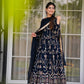 Fox Georgette Embroidered Anarkali Set with Dupatta – Thread & Sequence Work
