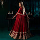 Fox Georgette Embroidered Anarkali Set with Palazzo & Dupatta – Maroon Elegance