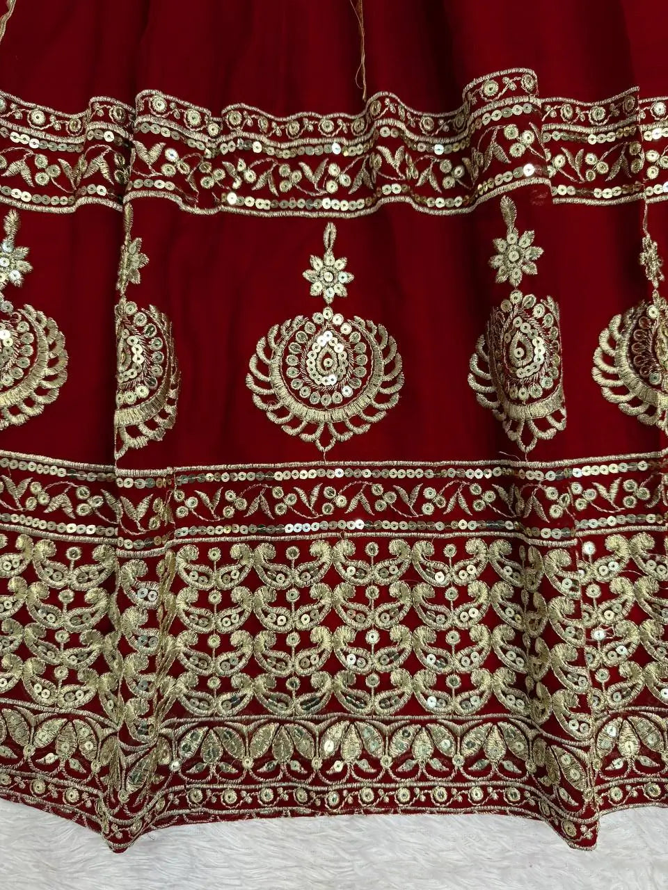 Fox Georgette Embroidered Anarkali Set with Palazzo & Dupatta – Maroon Elegance