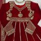 Fox Georgette Embroidered Anarkali Set with Palazzo & Dupatta – Maroon Elegance