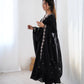 Fox Georgette Embroidered Black Anarkali Set with Bead and Zari Work