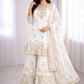 Fox Georgette Embroidered Kurta Sharara Set