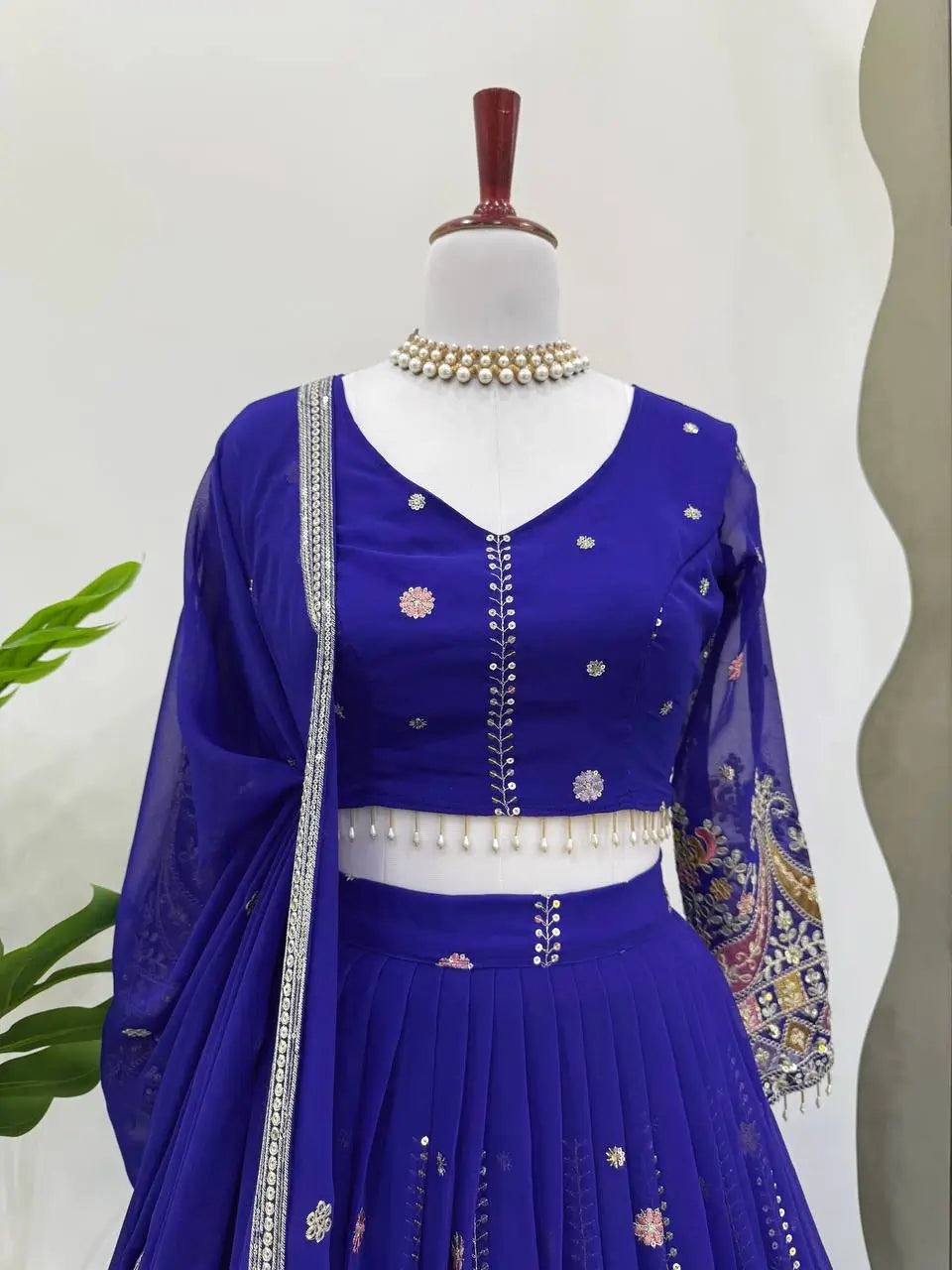 Fox Georgette Embroidered Lehenga Set with Dupatta