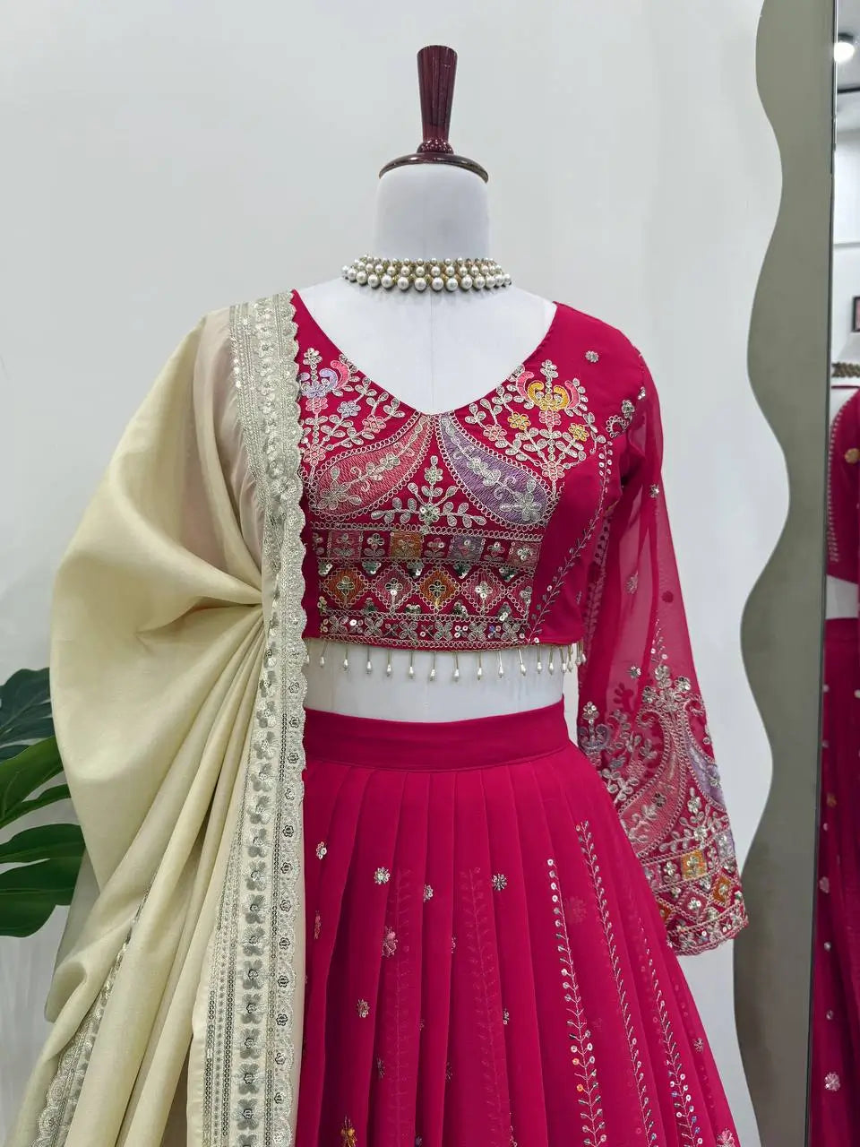 Fox Georgette Embroidered Lehenga Set with Dupatta