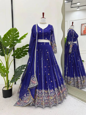 Fox Georgette Embroidered Lehenga Set with Dupatta