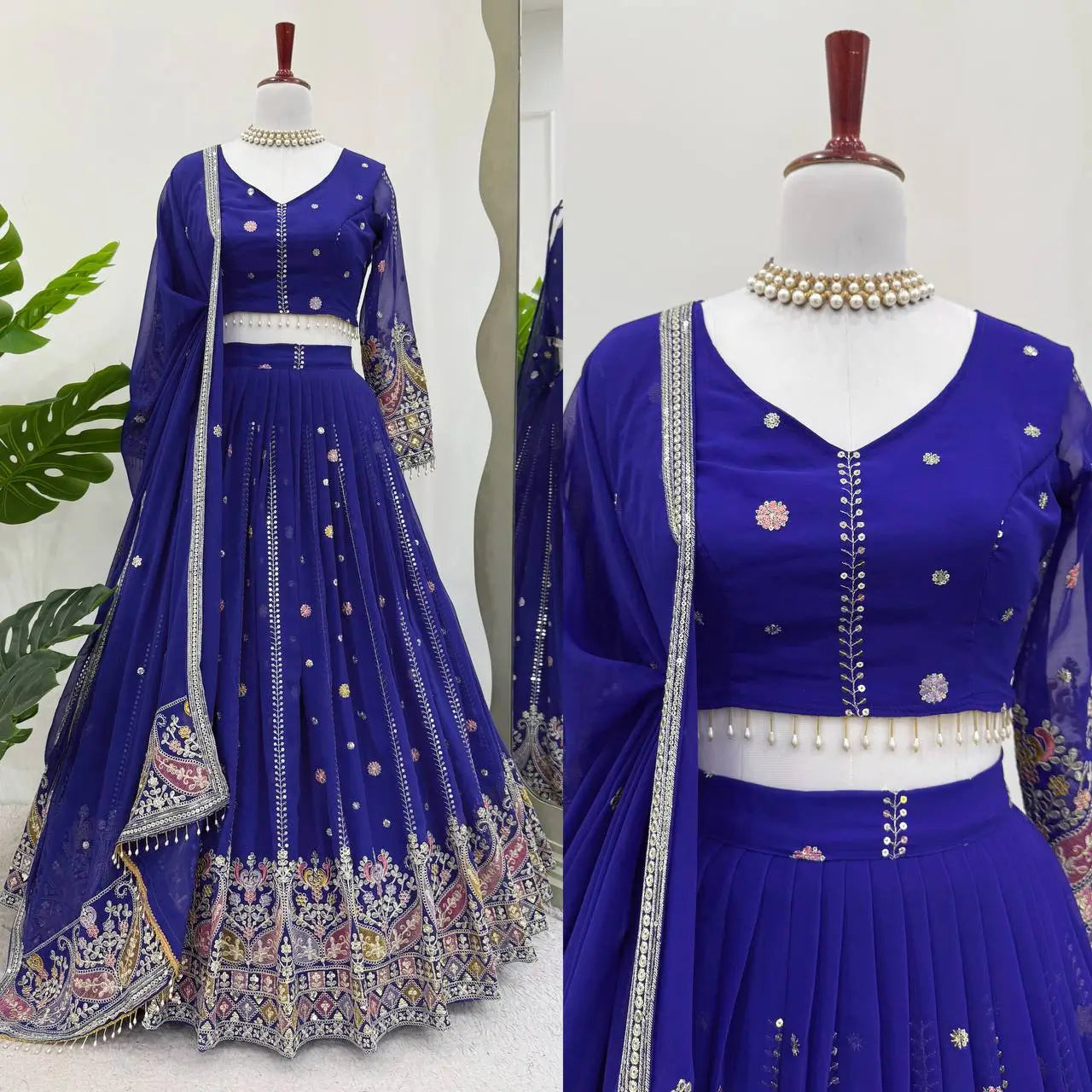 Fox Georgette Embroidered Lehenga Set with Dupatta