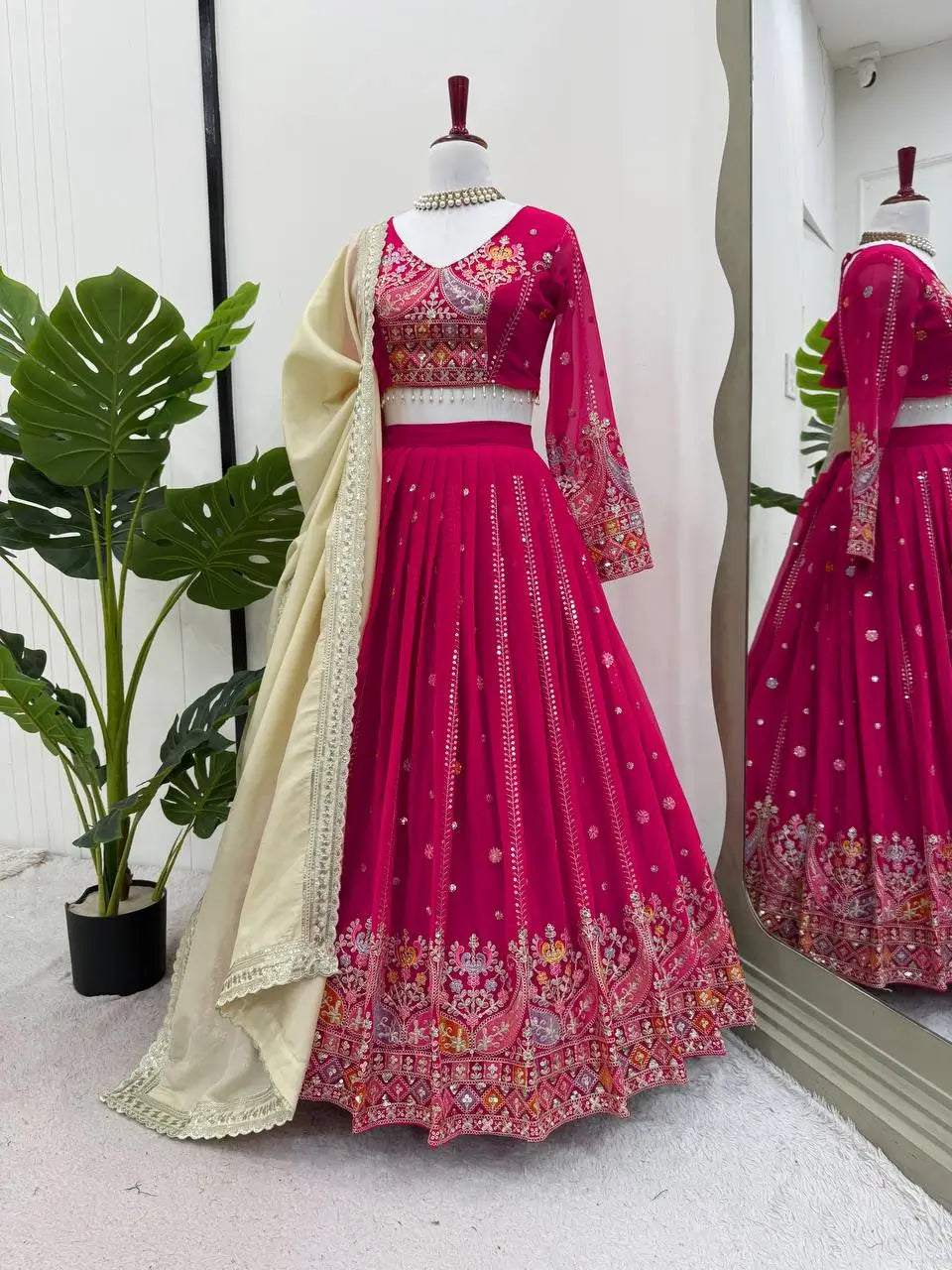 Fox Georgette Embroidered Lehenga Set with Dupatta