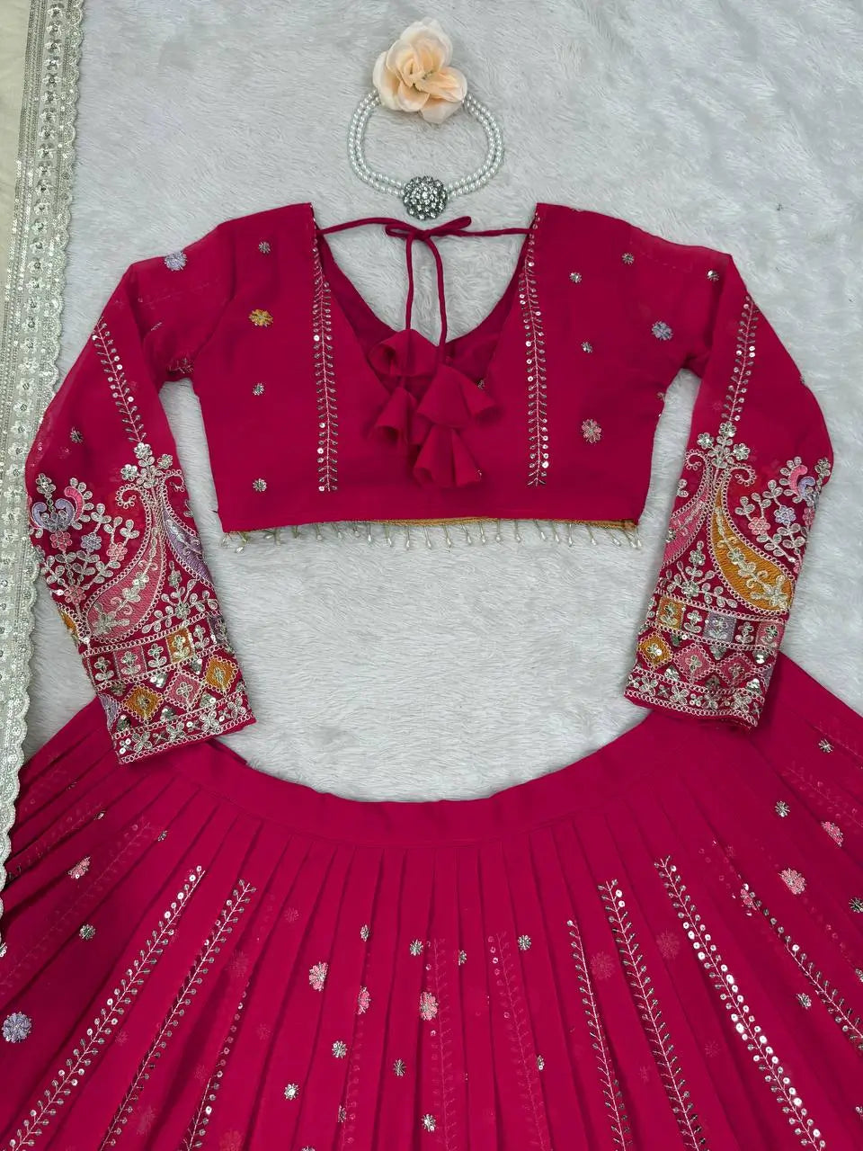 Fox Georgette Embroidered Lehenga Set with Dupatta