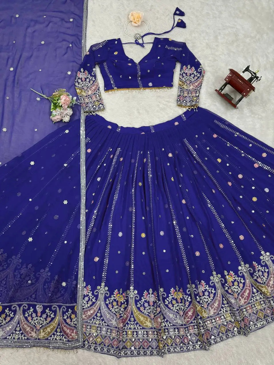 Fox Georgette Embroidered Lehenga Set with Dupatta