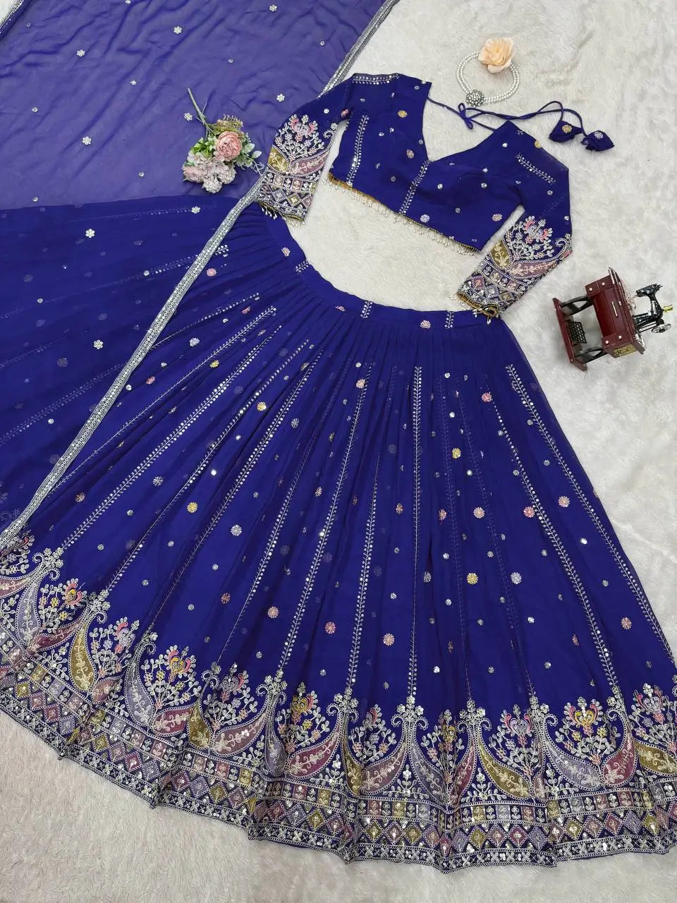 Fox Georgette Embroidered Lehenga Set with Dupatta