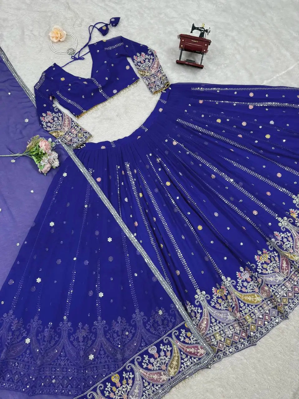 Fox Georgette Embroidered Lehenga Set with Dupatta