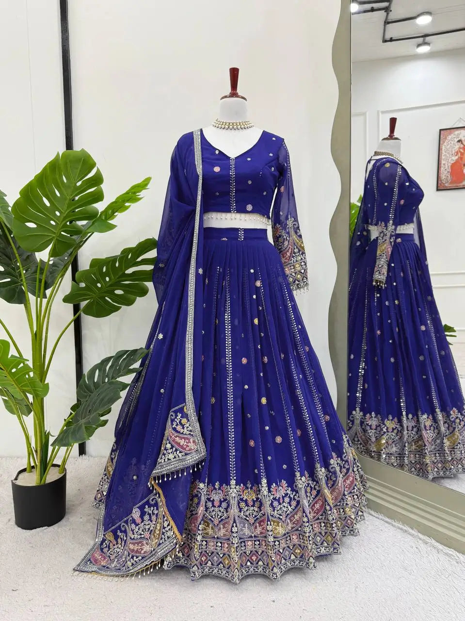 Fox Georgette Embroidered Lehenga Set with Dupatta