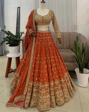 Fox Georgette Embroidered Lehenga Set with Dupatta