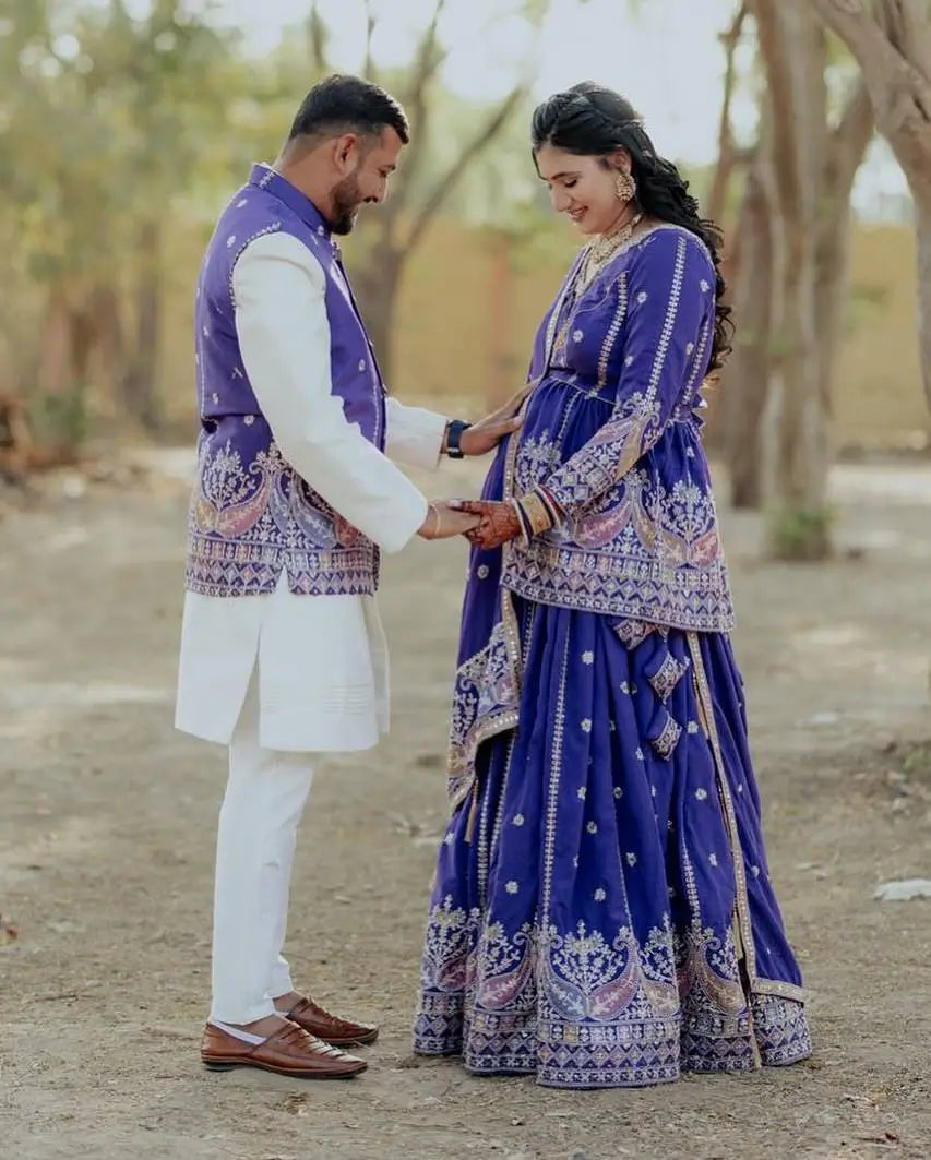 Fox Georgette Embroidered Lehenga Set with Dupatta