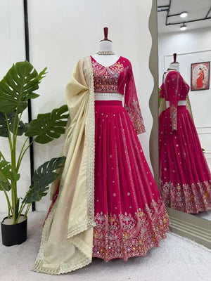 Fox Georgette Embroidered Lehenga Set with Dupatta