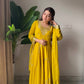Fox Georgette Flared Embroidered Anarkali Set for Festive and Wedding Wear