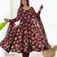 Fox Georgette Floral Anarkali Set with Fancy Lace Dupatta