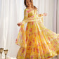 Fox Georgette Floral Print Anarkali Set with Dupatta & Pant – Layered Flair Design
