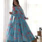 Fox Georgette Floral Print Anarkali Set with Dupatta & Pant – Layered Flair Design