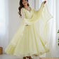 Fox Georgette Handwork Gown Set with Dupatta