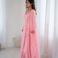 Fox Georgette Handwork Gown Set with Dupatta