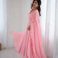 Fox Georgette Handwork Gown Set with Dupatta