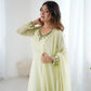 Fox Georgette Handwork Gown Set with Dupatta