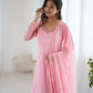 Fox Georgette Handwork Gown Set with Dupatta