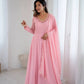 Fox Georgette Handwork Gown Set with Dupatta