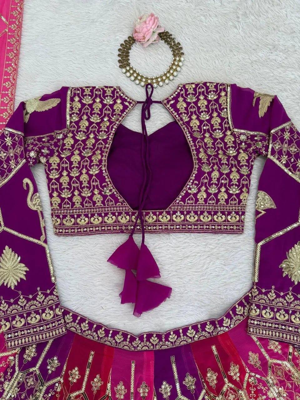 Fox Georgette Heavy Embroidered Lehenga Set with Dupatta