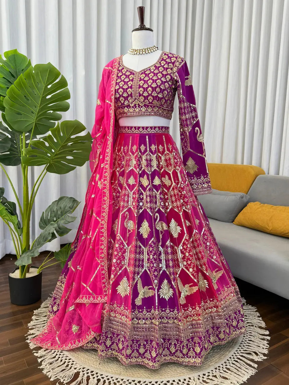 Fox Georgette Heavy Embroidered Lehenga Set with Dupatta
