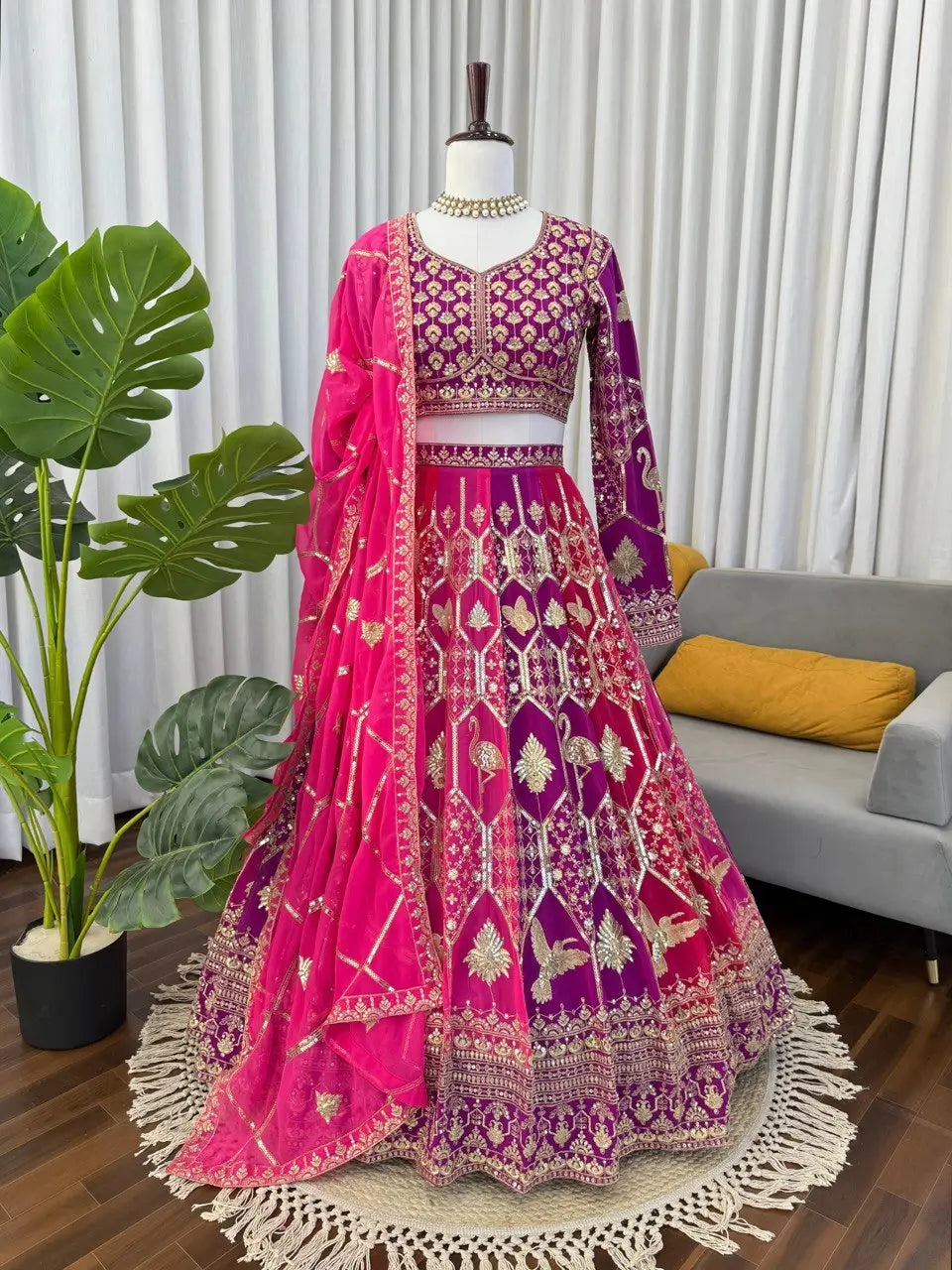 Fox Georgette Heavy Embroidered Lehenga Set with Dupatta