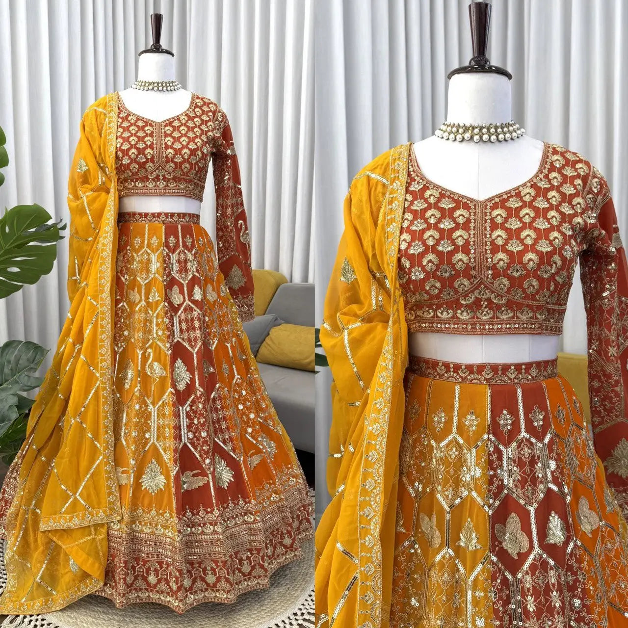 Fox Georgette Heavy Embroidered Lehenga Set with Dupatta