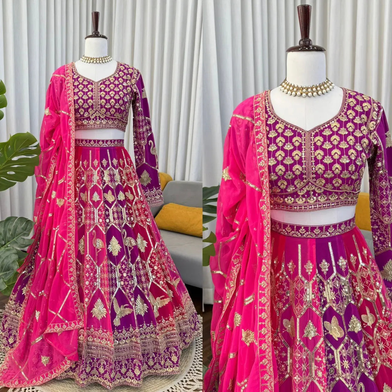 Fox Georgette Heavy Embroidered Lehenga Set with Dupatta