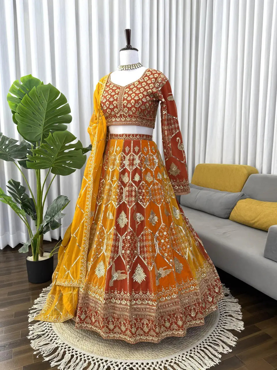 Fox Georgette Heavy Embroidered Lehenga Set with Dupatta