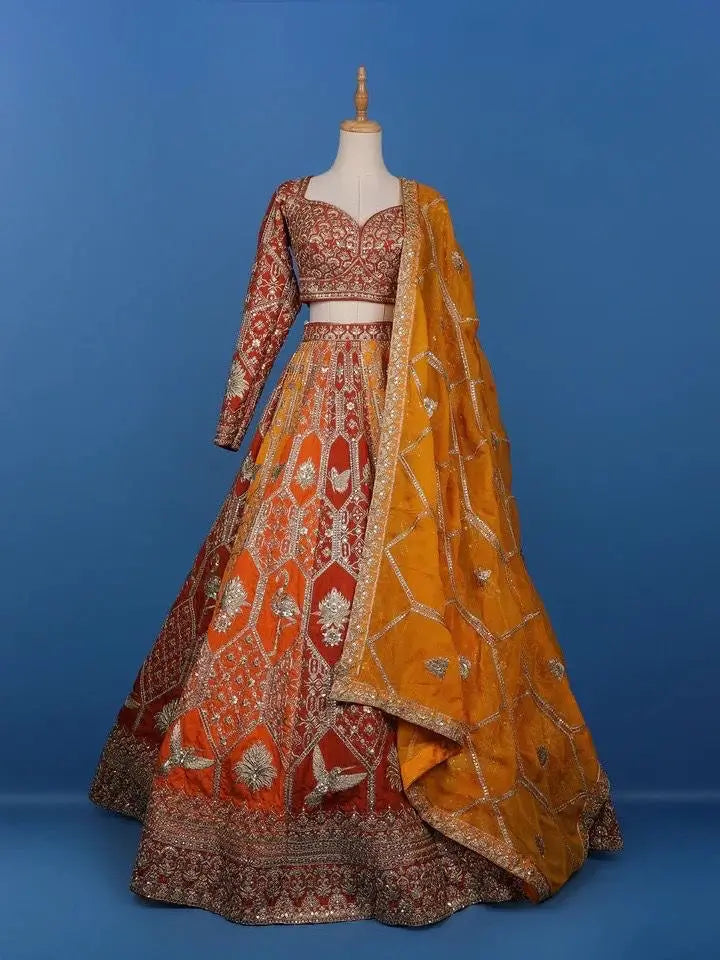 Fox Georgette Heavy Embroidered Lehenga Set with Dupatta